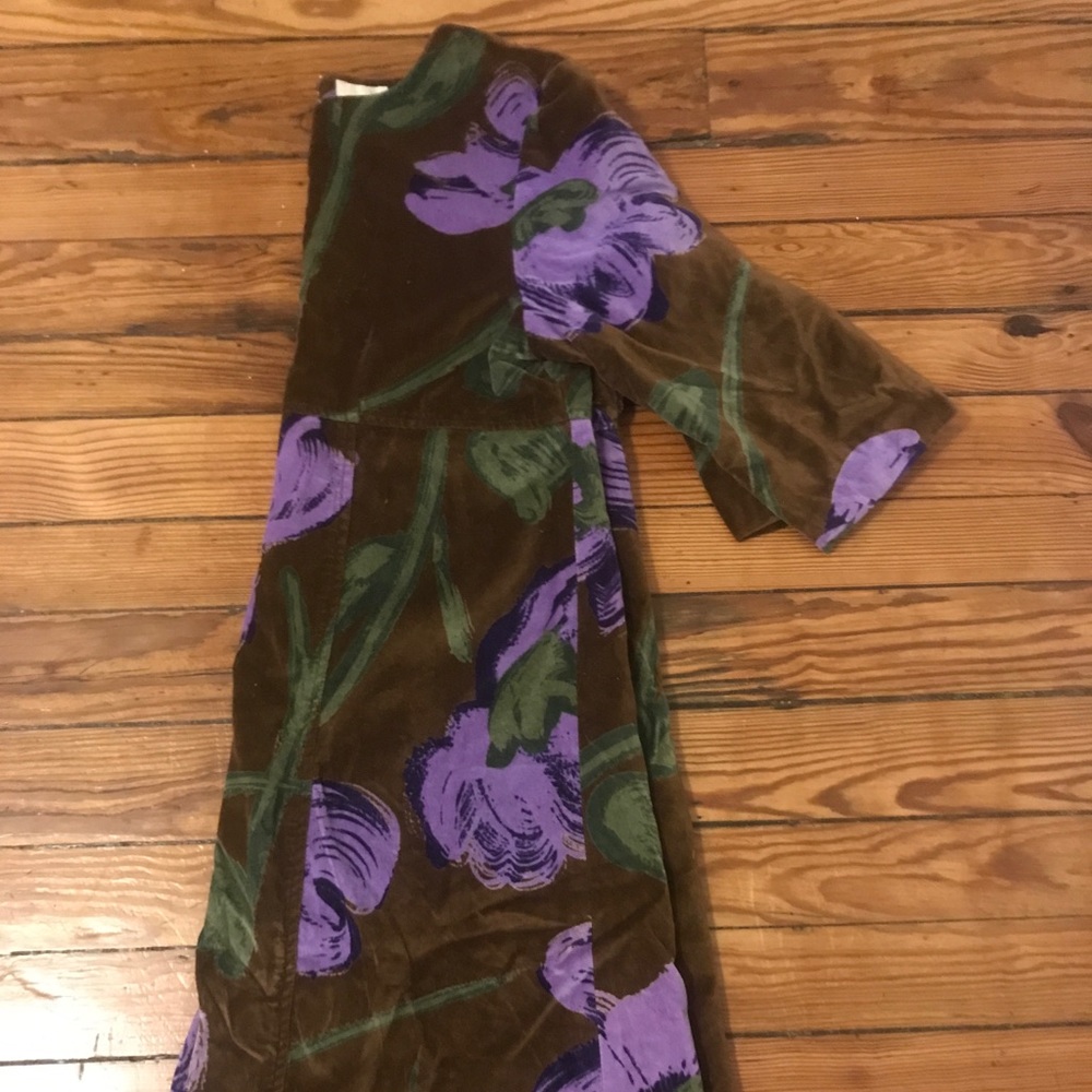 Anthropologie Whit Brand Velvet Floral Dress